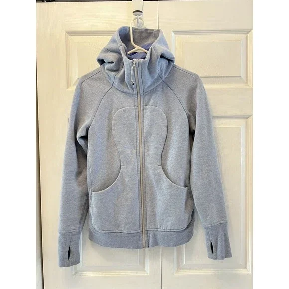 Sold Lululemon Scuba Hoodie Women’s Size 6 In Heathered Lullaby/baby Blue - Picture 10 of 13